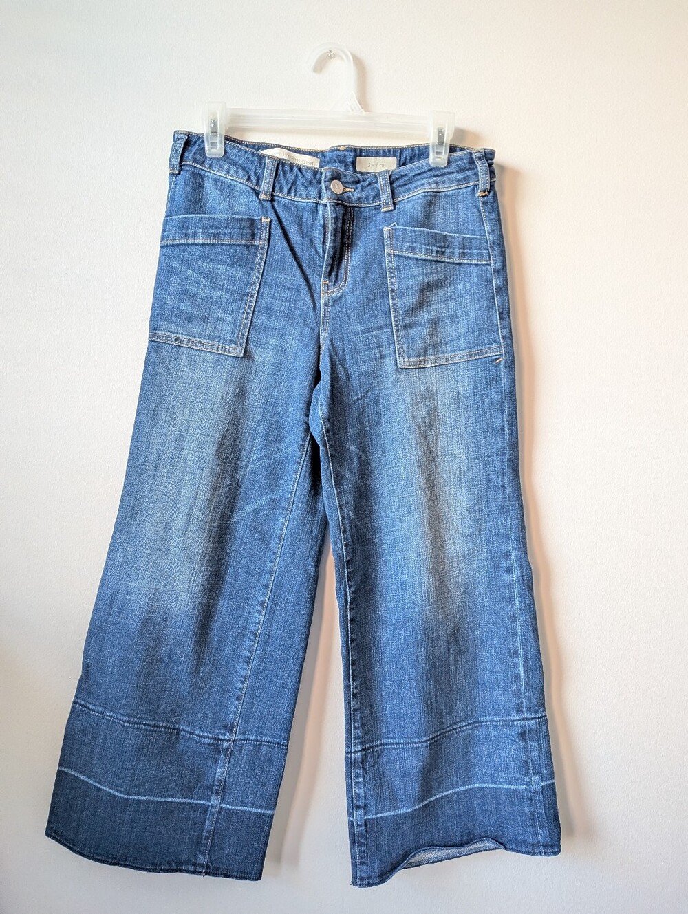 Pilcro and the Letterpress Wide-Leg Barrel Jeans in Blue Denim Size 29
